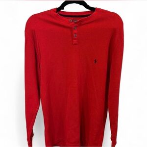 Polo Ralph Lauren Red Long Sleeve Henley